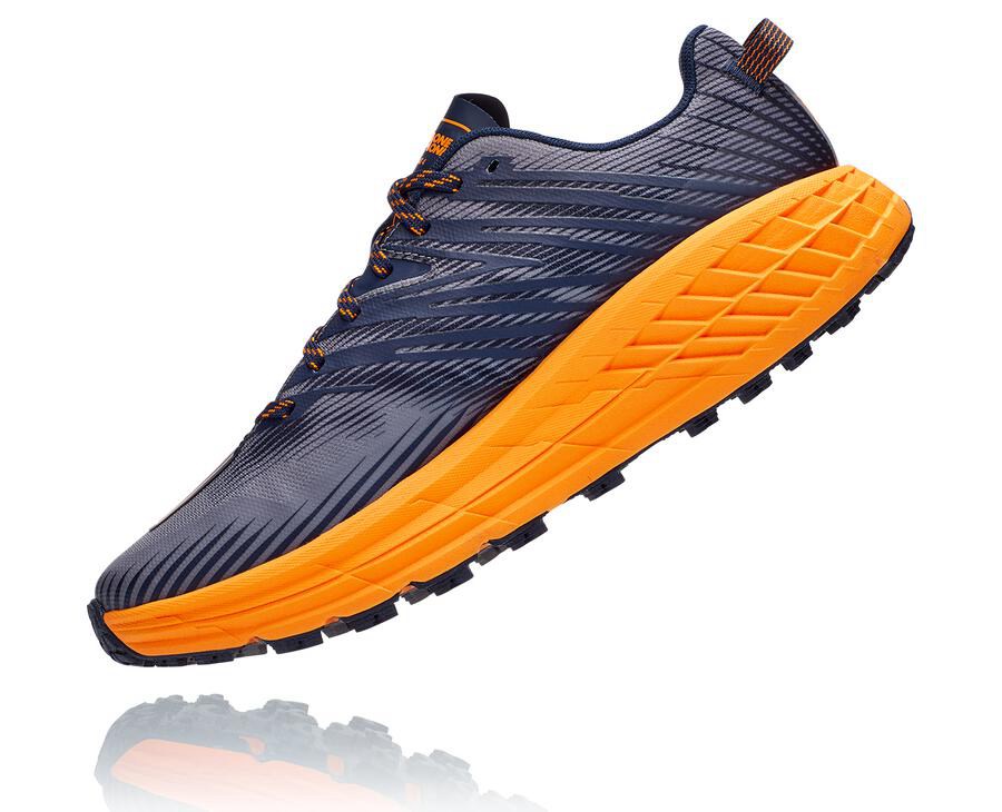 Tenis Hoka One One Trail Hombre Azules/Naranjas - Speedgoat 4 - FYWT67814